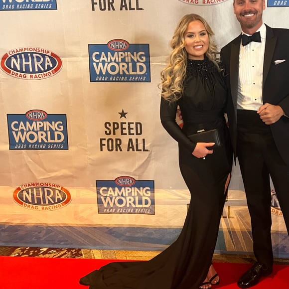 Albina Dyla Black High Neck Dress - Picture 1 of 3